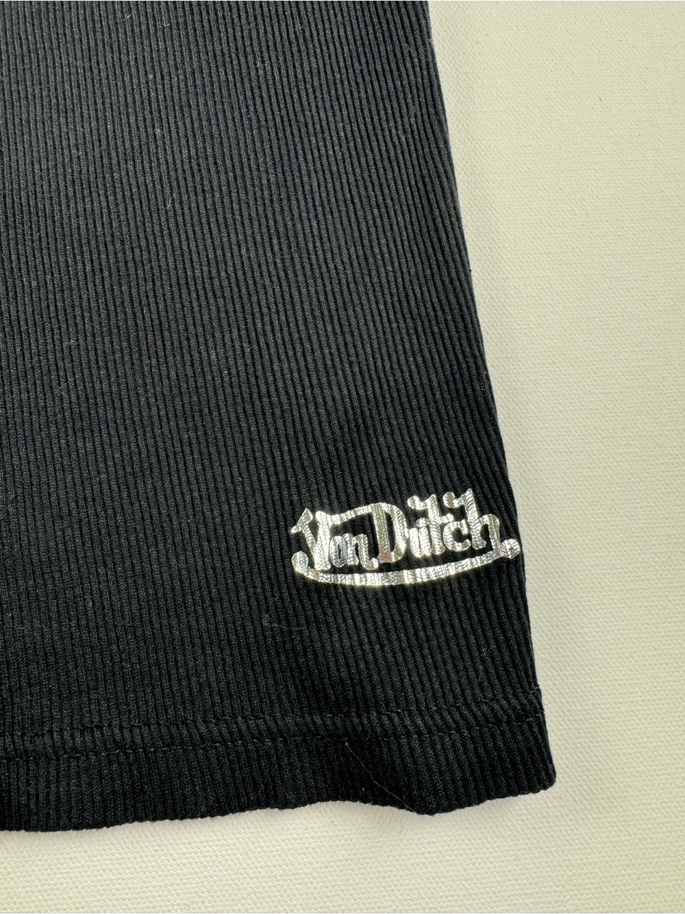 Von Dutch Women’s Tank Top Y2K Logo Layering Ribbed McBling Set of 2 Shirt M - Picture 3 of 8